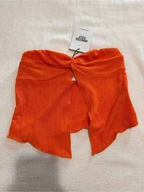 Princess Polly Ribbed Orange Twist Bandeau